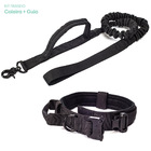 Coleira E Guia Cachorro Grande Madog Comander Preto Preta M