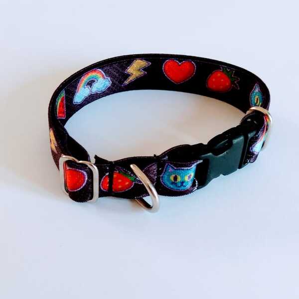 Coleira Gato Smooty Pet Preto/coração