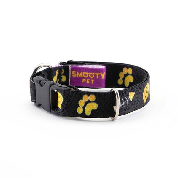 Coleira Gatos Smooty Pet Preto/gato Amarelo