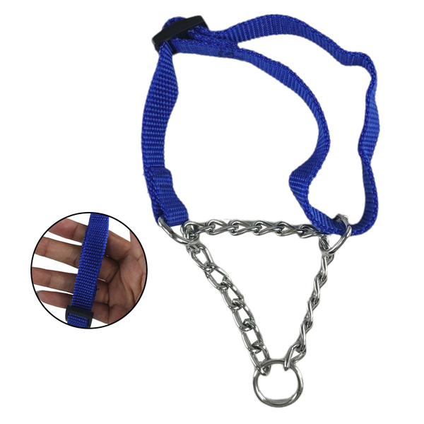 Coleira Guia Ajustavel 1.5cm Elo Torcido Aço Cachorro Pet Cae