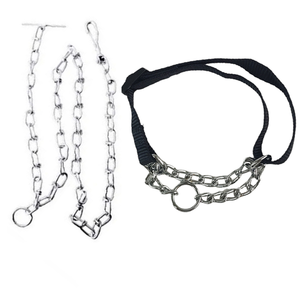 Coleira Guia Ajustavel Semi Enforcadora Kit Corrente Aço Elo