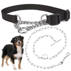 Coleira Guia Corrente Cachorro Cao Dog Semi Enforcadora Kit P