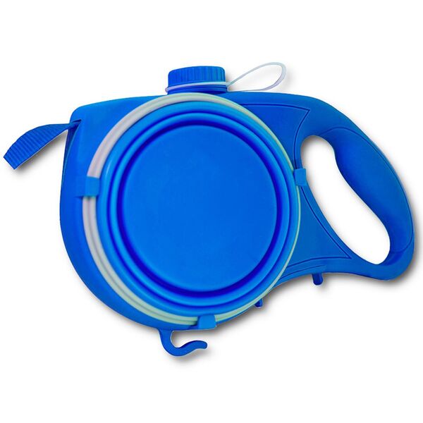 Coleira Guia Porta Agua Multifunçao Cachorro Gatos Passeio 1