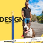 Coleira Modernpet Azul Fecho Nylon Tam. Grande