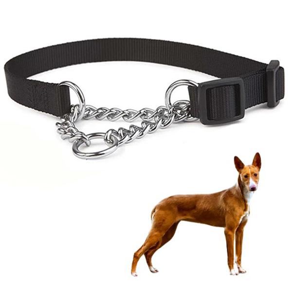 Coleira Nylon 2.5cm Aço Elo Torcido Corrente Cachorro Pet Cae