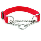 Coleira Nylon 2.5cm Aço Elo Torcido Corrente Cachorro Pet Cae