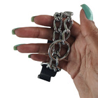 Coleira Nylon Corrente 2.5cm Elo Torcido Aço Cachorro Grande