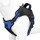 Coleira Peitoral Antipuxão Madog Power Azul + Guia Elástica Xg