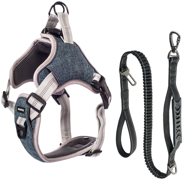 Coleira Peitoral Guia Antipuxão Cachorro Madog Comfort Azul Xg