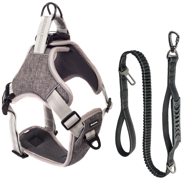 Coleira Peitoral Guia Antipuxão Cachorro Madog Comfort Cinza G