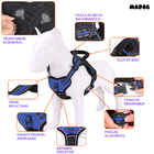 Coleira Peitoral Power + Guia Elástica Cachorro Madog Azul M