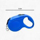 Coleira Retrátil Para Cachorro Azul