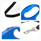 Coleira Retrátil Para Cachorro Azul