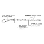 Coleira Semi Enforcadora Ajustavel Kit Corrente Guia Adestram
