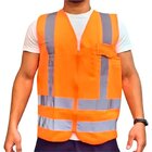 Colete De Segurança Refletivo Com Faixa Sinalizador Laranja Xg