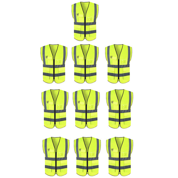 Colete Faixa Sinalizador Refletivo Kit 10 Unidades Segurança