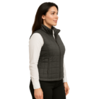 Colete Profissional Nylon Puffer Forro Zíper Feminino Cinza G