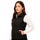 Colete Profissional Nylon Puffer Forro Zíper Femino Preto Gg