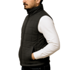 Colete Profissional Nylon Puffer Forro Zíper Masculino Preto