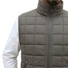 Colete Profissional Puffer Nylon Forro Zíper Masculino Cinza