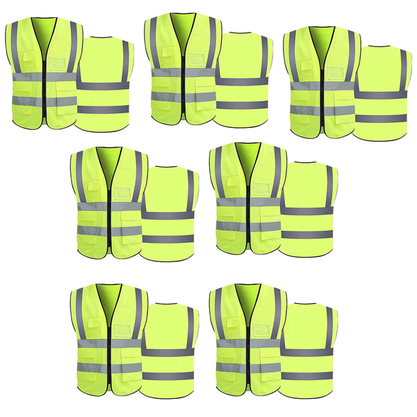 Colete Refletivo Sinalizador Kit 7 Unidades Epi Segurança Tra