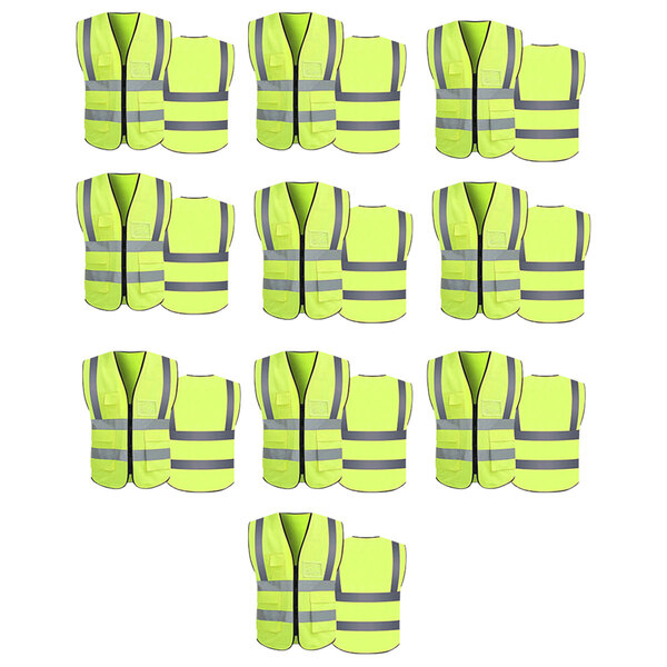 Colete Sinalizador Faixa Refletivo Kit 10 Unidades Fiscalizaç