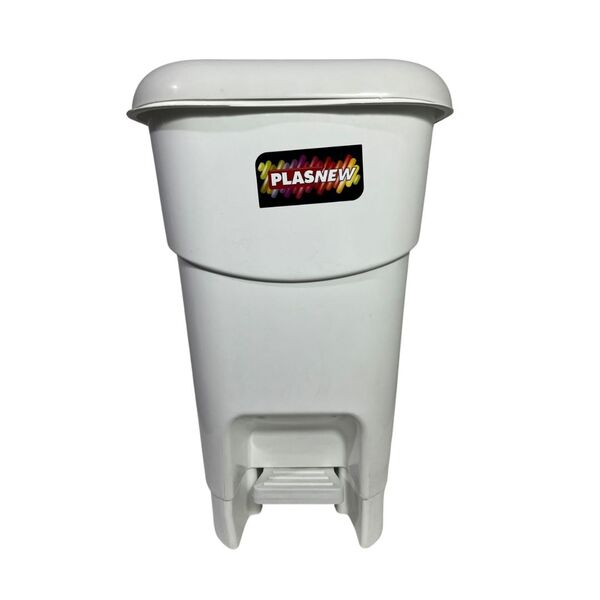 Coletor Cesto Lixeira De Pedal 12 Lt Plasnew Branco