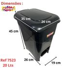 Coletor Cesto Lixeira De Pedal 20 Lt Plasnew Preto