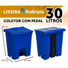 Coletor Lixeira De Pedal 30 Lt Bralimpia Azul