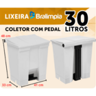 Coletor Lixeira De Pedal 30 Lt Bralimpia Branca