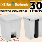 Coletor Lixeira De Pedal 30 Lt Bralimpia Branca