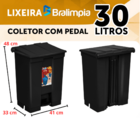 Coletor Lixeira De Pedal 30 Lt Bralimpia Preto