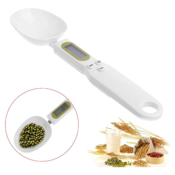 Colher Balança Dosador Medidor Display Lcd Pratica Branca