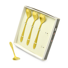 Colher Colherzinha Formato Coração Aço Inox 4 Unidades Dourado