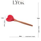 Colher Coração Em Silicone Com Cabo De Bambu Heart Vermelho 2