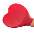 Colher Coração Em Silicone Com Cabo De Bambu Heart Vermelho 2