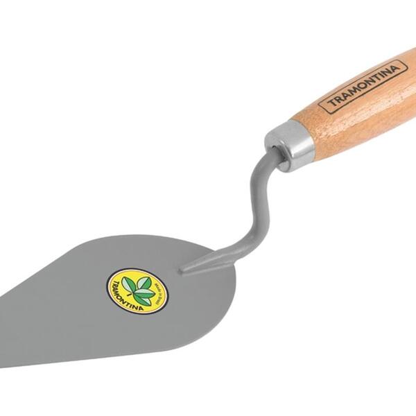 Colher De Pedreiro Metalica Redonda De 6 Com Cabo De Madeira