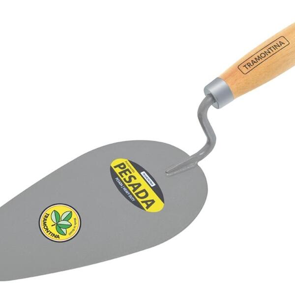 Colher De Pedreiro Metalica Redonda De 8 Com Cabo De Madeira