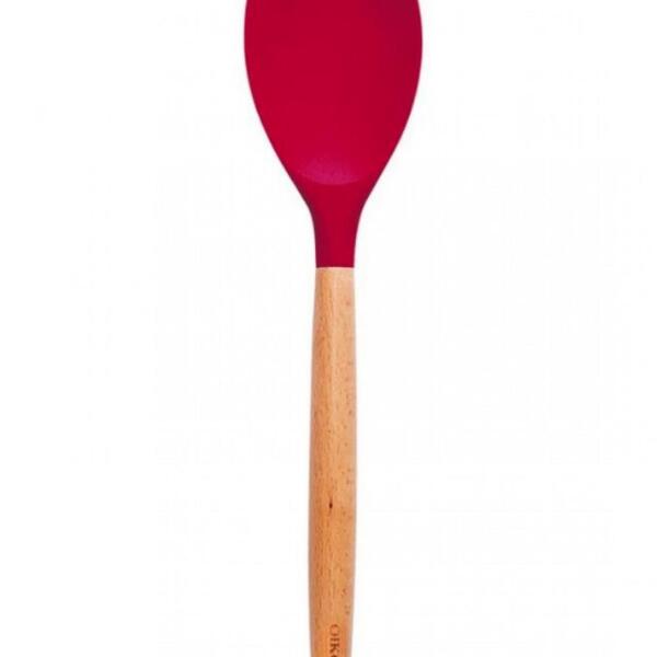 Colher De Servir Arroz Silicone Com Cabo De Madeira- Wellmix