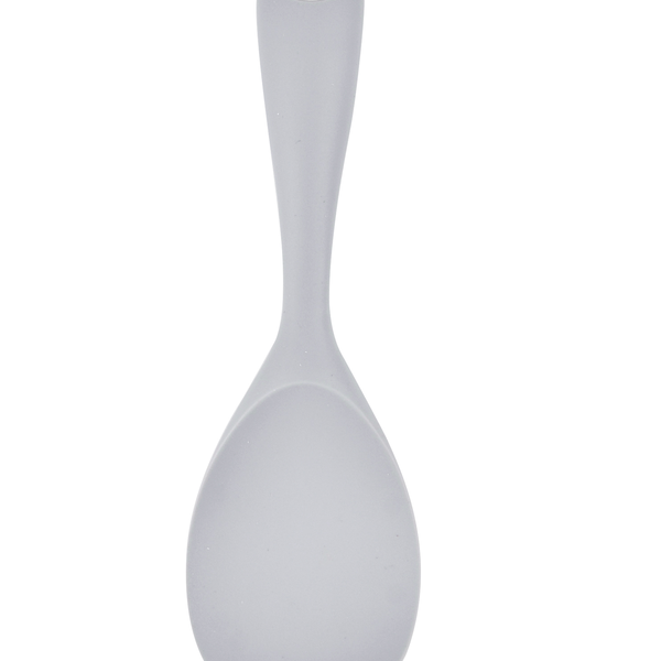 Colher De Silicone Cabo Curto Inteirico Cinza 22,5 Cm.