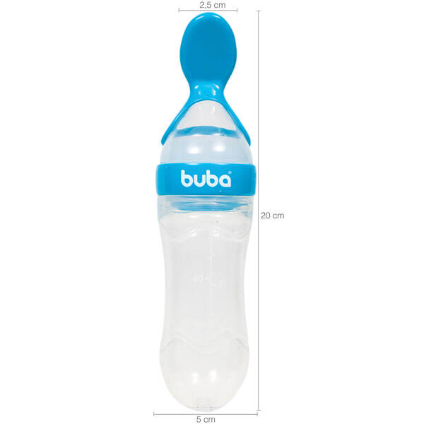 Colher Dosadora Com Tampa Papinha De Silicone Para Bebes Buba Azul Leroy Merlin