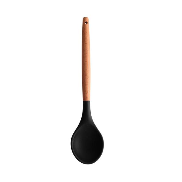 Colher Lyor Charmy Preto De Silicone 31,5cm