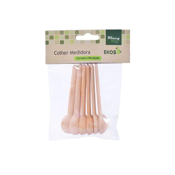 Colher Medidora Ekos De Bambu Com 6 Peças 8x2cm