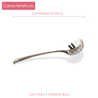 Colher P/ Massa Luxo Inox 33 Cm Class Home