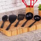 Colher Para Servir De Nylon Preta Cozinha Arroz Molho Kitch C