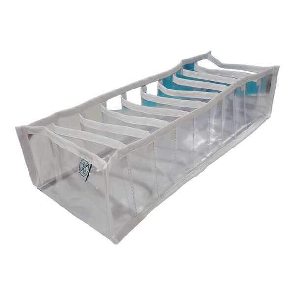 Colmeia Organizadora Gaveta Adulto Transparente Viés Branco 4