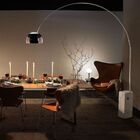 Coluna 1lp-e27 Arco Aço Inox Base Branca