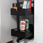 Coluna Baixa Masutti 2 Bandejas 24x48x61cm Preta Corrediça De