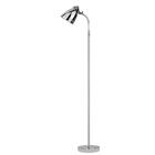 Coluna Luminária De Chao Para Leitura 136cm Metal Cromada
