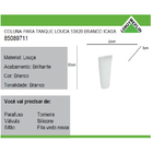 Coluna para Tanque Louça Branca Icasa